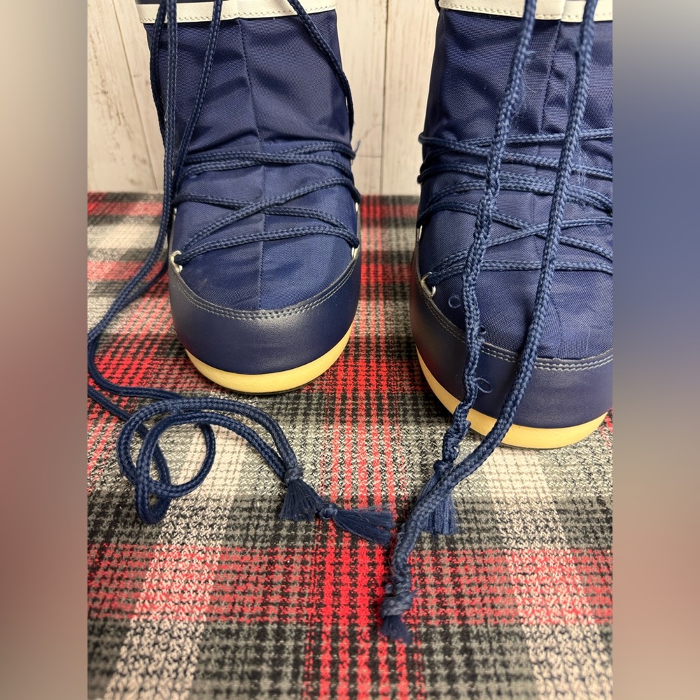 Moon Boots Navy Blue Nylon Boots Size US 12.5/2.5 Used Good Condition - Picture 9 of 13